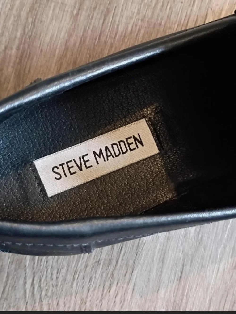 Steve Madden Black Chunky Sole Penny Loafers